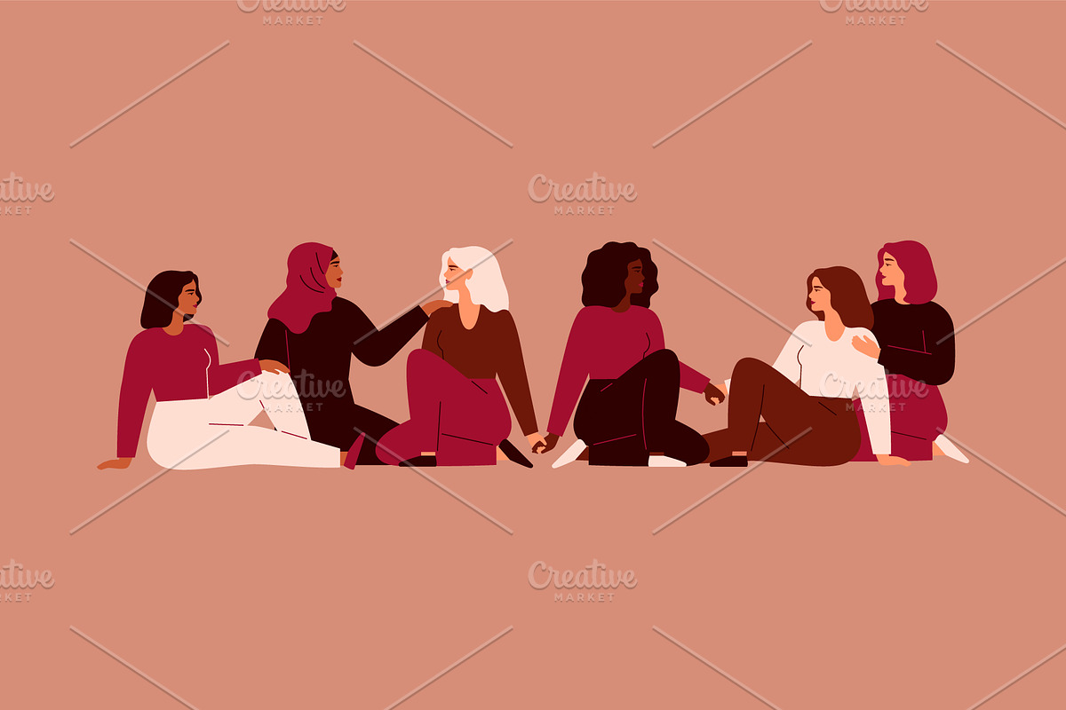 Women's Day Vector Cards, a Person Illustration by Mary Long (Photo 5 of 5)