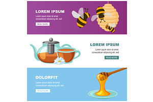 apiary honey banner. beekeeping mead, an Animal Illustration by Multigon