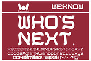 WHO'S NEXT font, a Font by weknow (Thumbnail 1 of 8)
