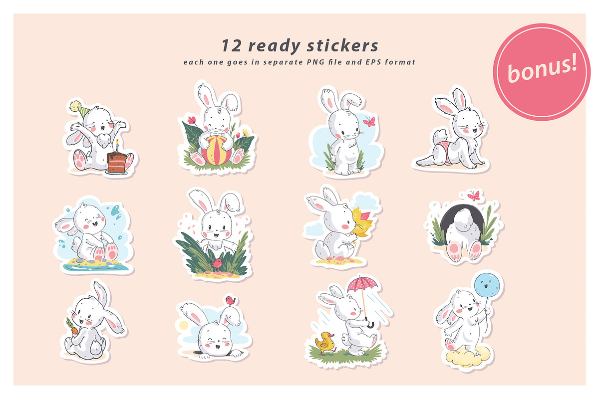 pretty bunny kit, an Animal Illustration by Funnystore (Photo 15 of 17)
