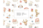 Vintage Christmas Santa face pattern, a Pattern Graphic by Milatoo (Thumbnail 4 of 4)