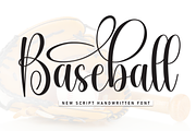 Baseball | Script Font, a Handwritten Font by Scratchones (Thumbnail 1 of 9)