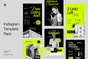 Real Estate Instagram Template Pack, a Social Media Template by fakhroo
