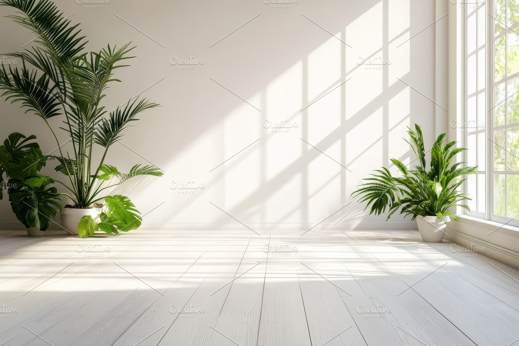 The empty white room with wooden, a Photo by Pavel_design