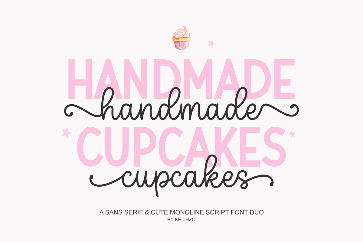 Handmade Cupcakes - Font Duo, a Handwritten Font by Keithzo (Photo 1 of 9)