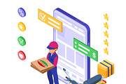 Online Internet Shopping Delivery, a Food Illustration by TAlex (Thumbnail 5 of 6)