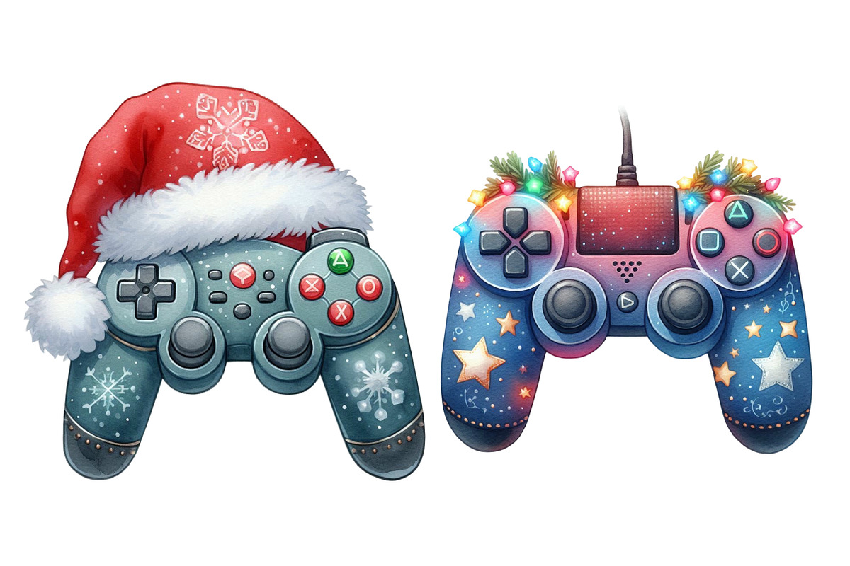 Christmas Gaming Controllers clipart, an Illustration by Designworld (Photo 5 of 6)