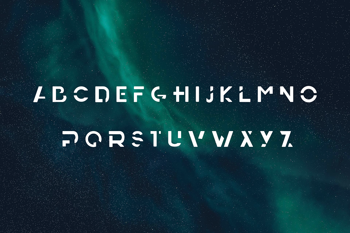 Ablestar - Retro Futuristic Typefont, a Sans Serif Font by Zakazis (Photo 5 of 8)