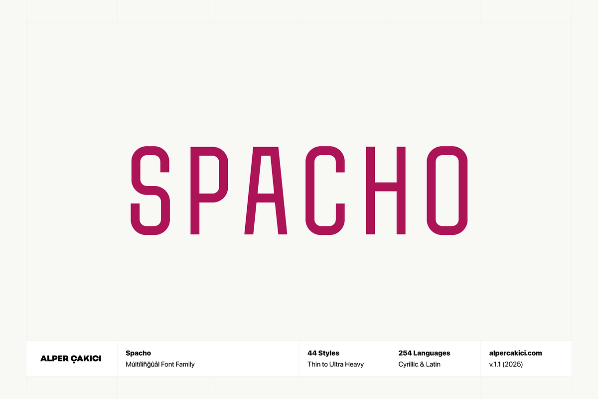 Spacho Font Family (44 Fonts), a Font by alpercakici (Photo 1 of 18)