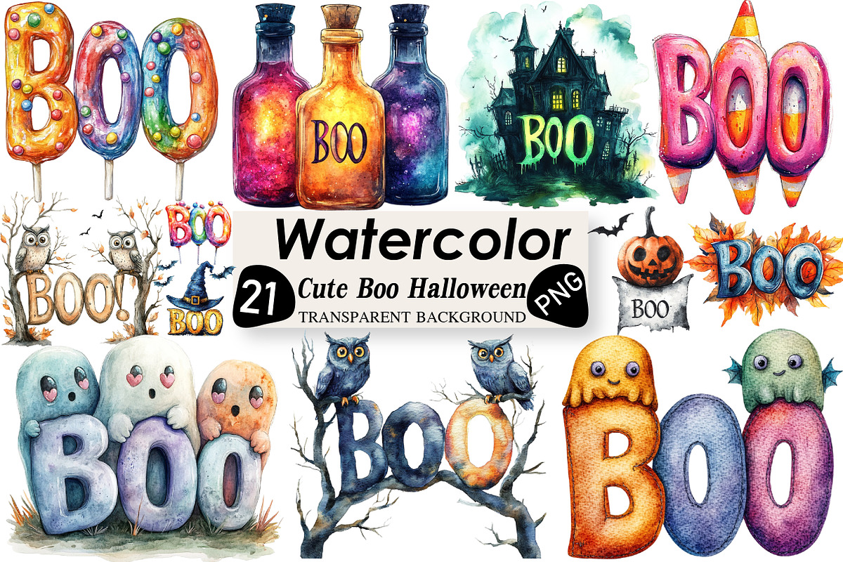 Cute Boo Halloween Sublimation, an Illustration by Black Bird Studio (Photo 1 of 4)