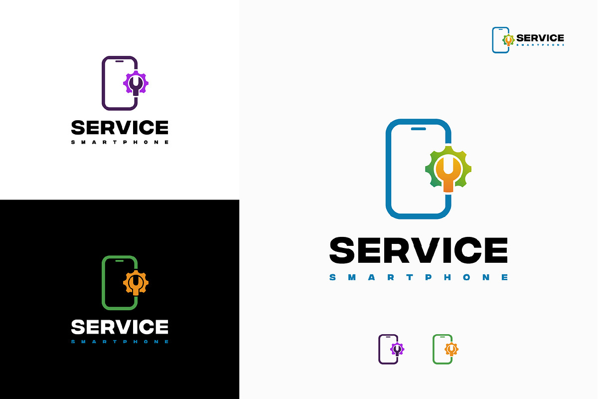 Set of Phone Shop logo designs, a Branding & Logo Template by Lucky Creative (Photo 5 of 5)