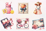 Coquette Summer Postage Stamp, an Illustration by CreationArt (Thumbnail 8 of 9)