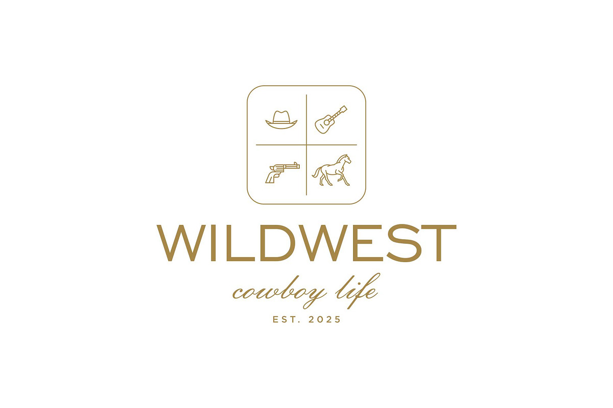 Vintage Retro Wild West Cowboy Logo