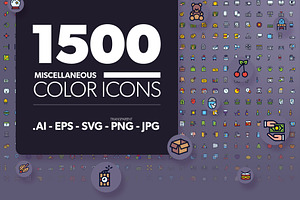 1500 Miscellaneous Color Icons