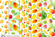 Watercolor tropical fruits., a Texture Illustration by lilisavelieva (Thumbnail 4 of 5)