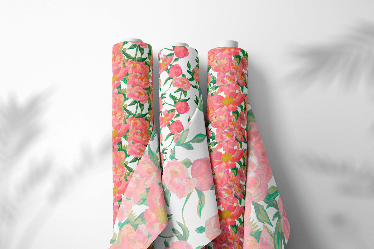 Peony Pattern Crayons  Seamless, a Pattern Graphic by Lucyinyourheart (Photo 8 of 10)