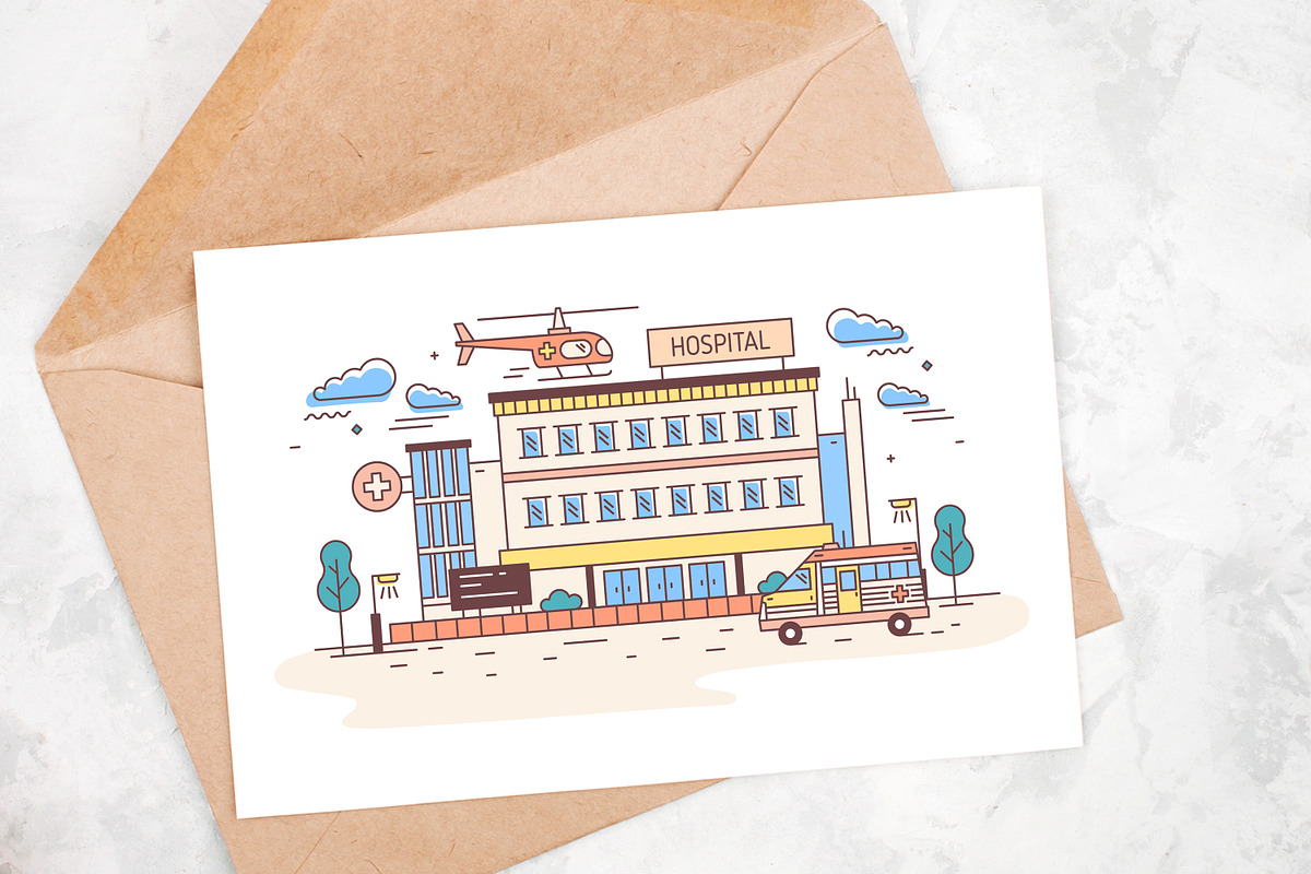 Hospital line art, a Healthcare Illustration by Good Studio (Photo 4 of 4)