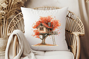 Watercolor Autumn Houses Clipart, an Illustration by Pixels.Craft (Thumbnail 6 of 7)