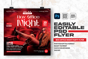 Box Office Night Party Flyer Design, a Flyer Template by Shajib Shikder