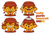 Purin Mascot Vector Pack, an Illustration by MEDZ (Thumbnail 2 of 5)