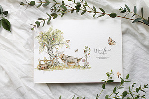 Woodland Baby Animals Field Flowers