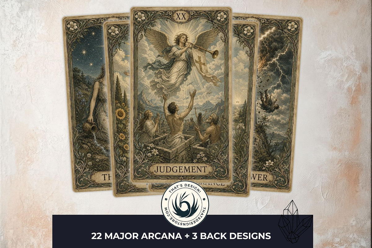 The Verdigris Oracle Tarot Cards, a Decorative Illustration by ThatsDesignArt (Photo 3 of 11)