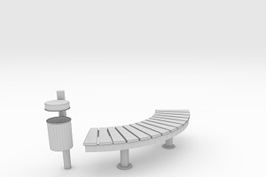 3D Model Bench Park 50