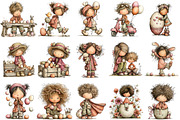 Whimsical Kids Easter Clipart, an Illustration by OK Design (Thumbnail 3 of 6)