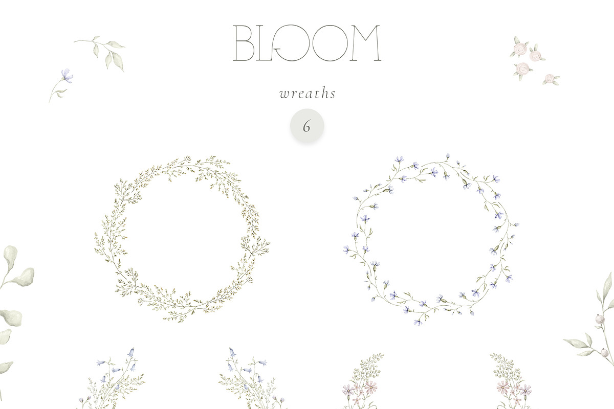 BLOOM Watercolor floral collection, a Decorative Illustration by Kreker Kate (Photo 4 of 9)