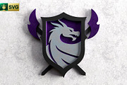 Dragon Shield 3D Layered SVG, an Object Graphic by pixaroma (Thumbnail 5 of 10)