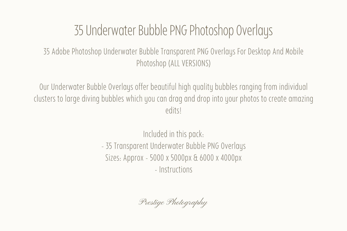 Underwater Bubble Photoshop Overlays, an Object Graphic by Prestige Photography (Photo 12 of 12)