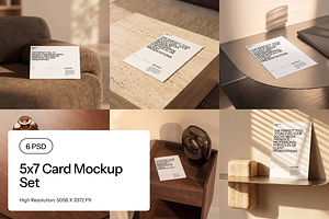Aesthetic 5x7 Card Mockup Set
