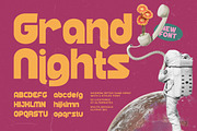 Grand Nights Modern Retro Font, a Sans Serif Font by timelesstype.co (Thumbnail 1 of 15)