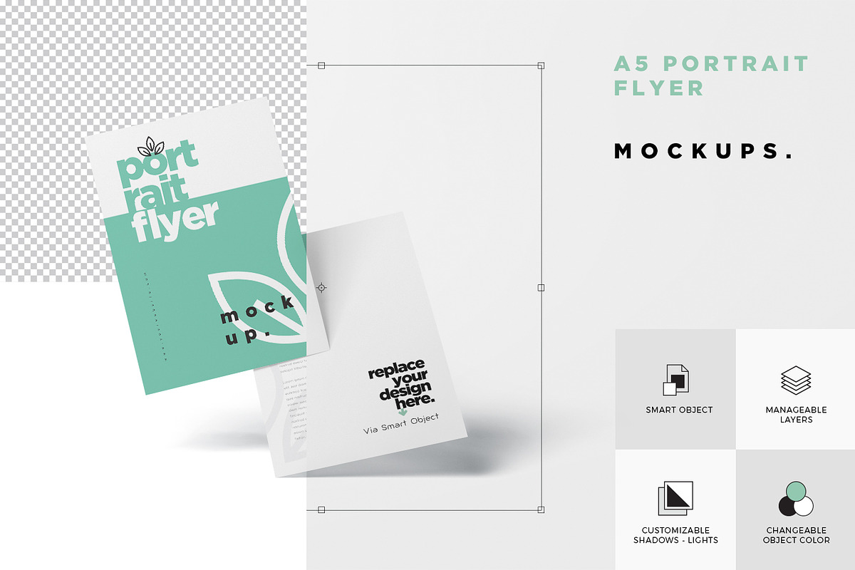 A5 Portrait Event Flyer Mockups, a Product Mockup by GfxFoundry (Photo 6 of 6)