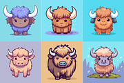 kawaii anime Buffalo, an Animal Illustration by Zoya Miller (Thumbnail 2 of 3)