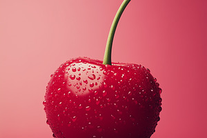 Fresh ripe cherry with water droplet, a Food & Drink Photo by MistyDay