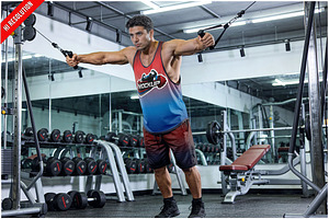 Male Wearing Gym Shorts And Tank PSD, a Shirt Mockup by Bruno's Shop