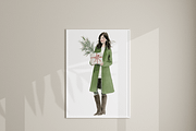 Christmas Woman Clipart Set, a Decorative Illustration by Pati Charm Studio (Thumbnail 7 of 8)