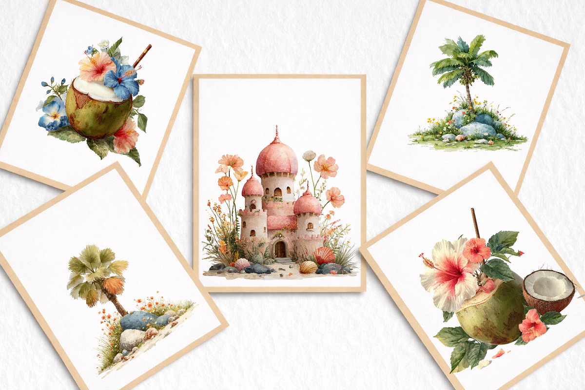 Watercolor Summer Clipart, an Illustration by DreamArtGraphic (Photo 7 of 8)