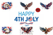 Eagle Clipart Patriotic 4th of July, an Animal Illustration by VetalStock (Thumbnail 1 of 3)