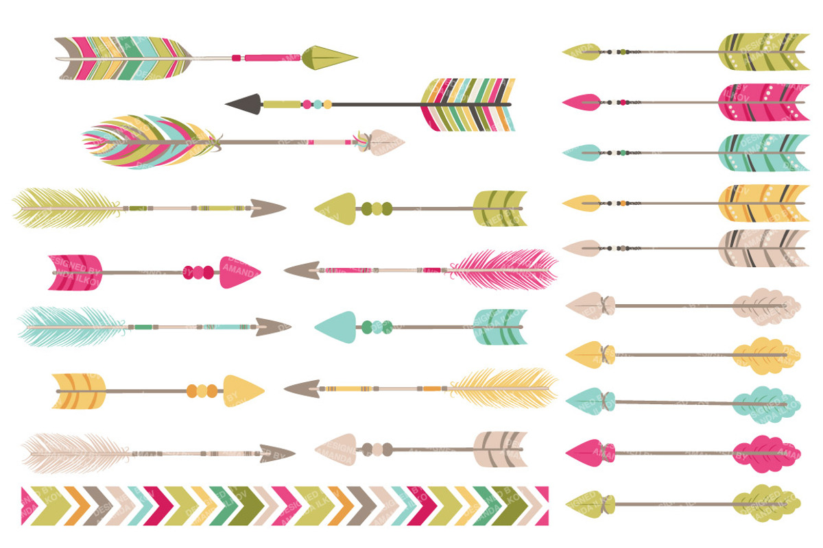Bohemian Arrows Clipart & Vectors, an Illustration by Amanda Ilkov (Photo 3 of 4)