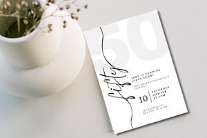 50th BIRTHDAY PARTY INVITATION CARD, an Invitation Template by TheSimplySereneShop