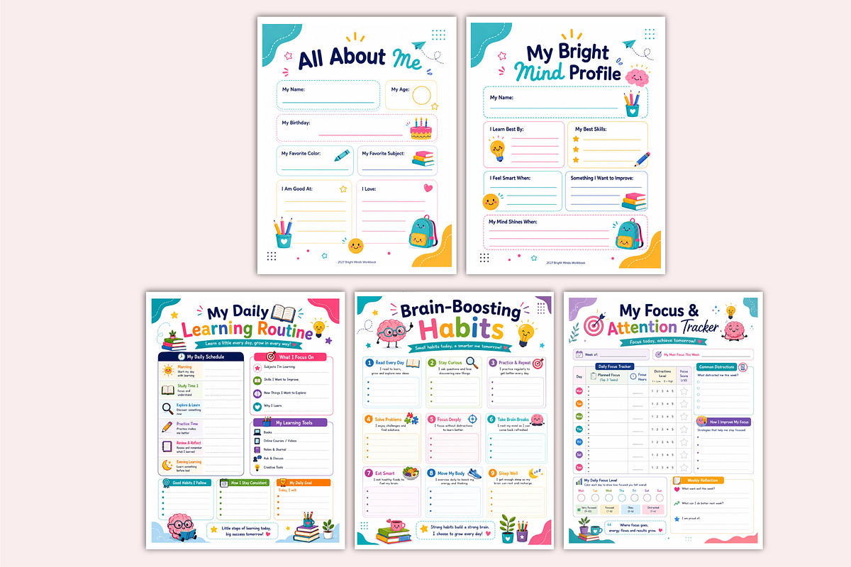 2027 Bright Minds Workbook, a Stationery Template by Shumaya (Photo 4 of 6)