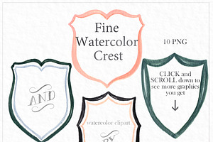 Watercolor Crest Banners