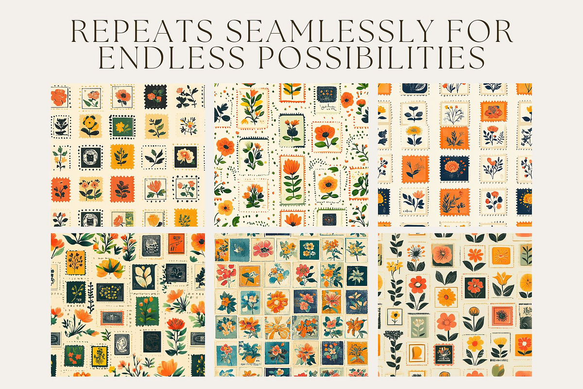 12 Cheery Floral Stamps Patterns, a Pattern Graphic by Inknfolly (Photo 2 of 7)