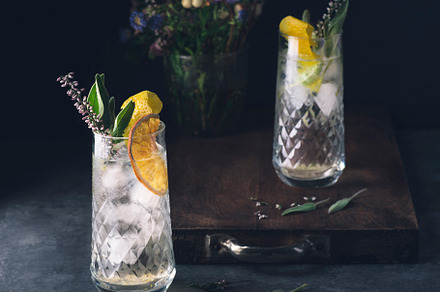 Gin-based cocktail with dry orange