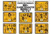 Bundle 2 Classic Character-Stamp Set, a Brush Add-On by LA Studio Sthlm (Thumbnail 1 of 17)