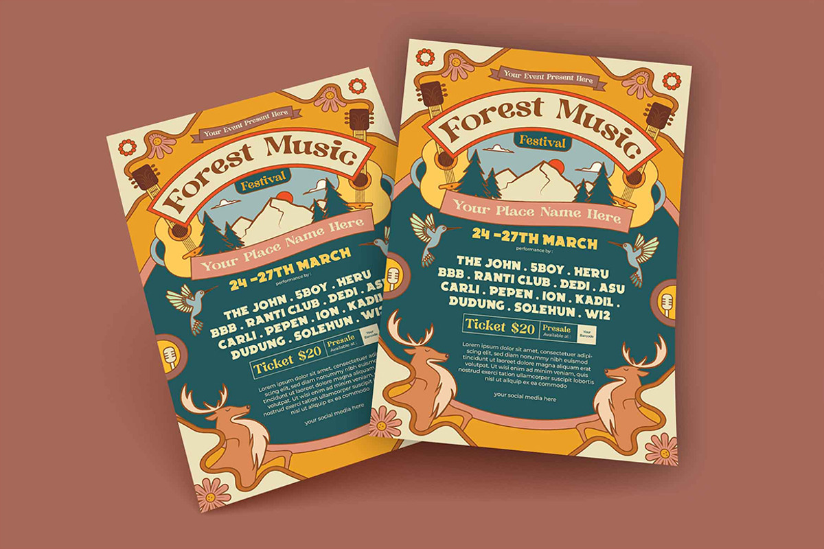 Forest Music Festival Flyer, a Flyer Template by megarez (Photo 2 of 3)