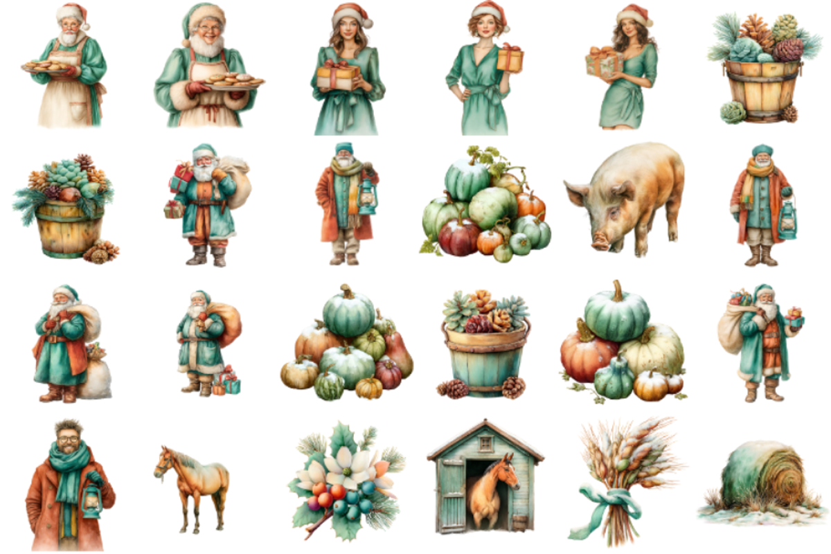 Winter Farm Clipart, an Illustration by Markicha Art (Photo 2 of 4)