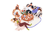 Friends gathering at dinner table, a Person Illustration by Good Studio (Thumbnail 12 of 14)